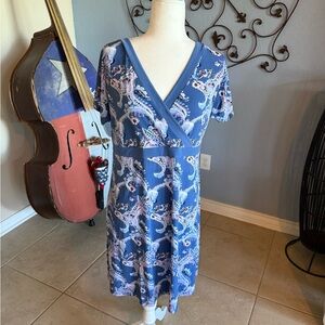 Chico's Blue and White Paisley Midi Dress